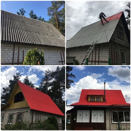 МОЙКА И ПОКРАСКА КРЫШИ ДАЧНОГО ДОМИКА